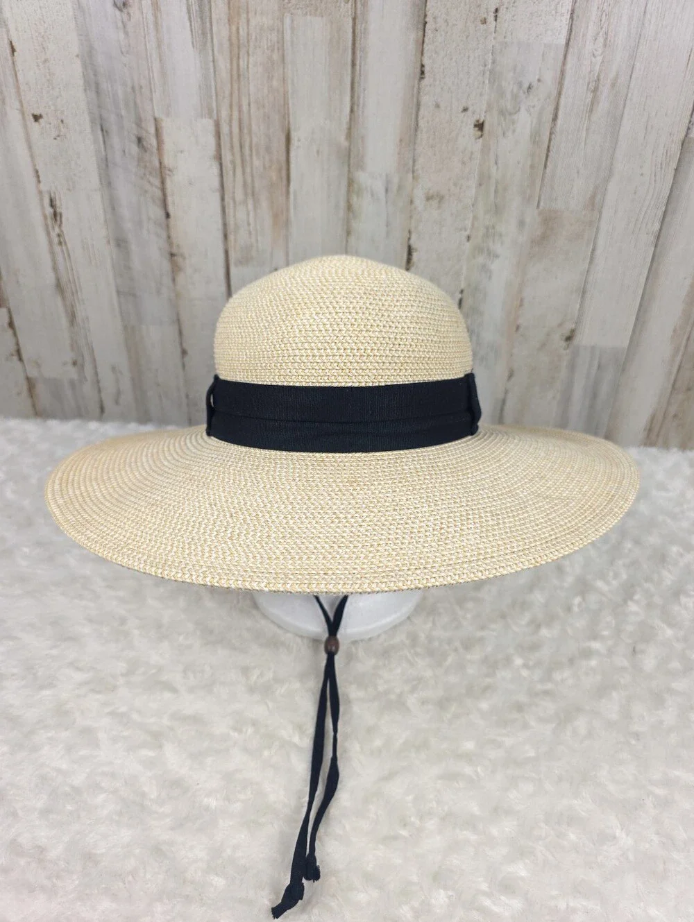 Solar Escape Straw Woven Wide Brim Sun Hat One Size